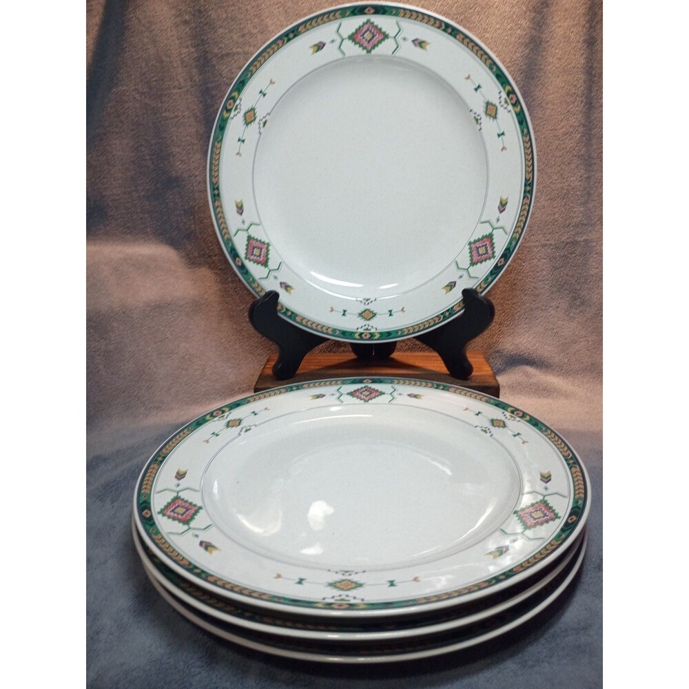 Studio Nova Adirondack Set of 4 Salad Plates Southwest Stoneware Indonesia